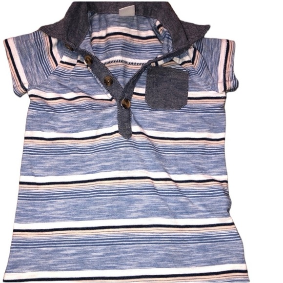 Old Navy 12-18 Months Boys Striped Collared Onesie - Picture 1 of 5
